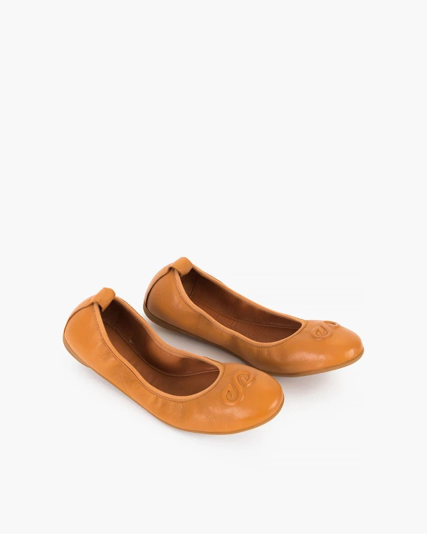 Rude baleriny damskie z naturalnej skóry licowej