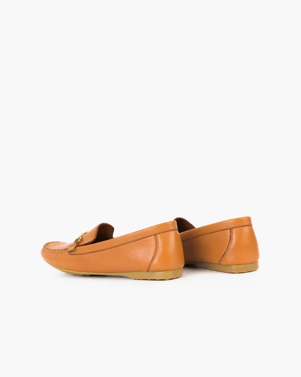 Rude mokasyny damskie skórzane z klamrą 4