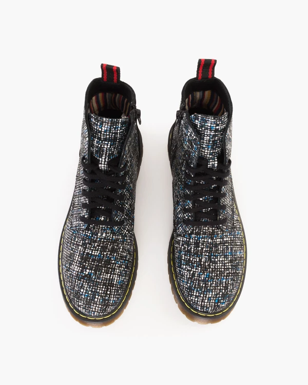 Wielokolorowe trzewiki damskie skórzane martensy w kratkę 3