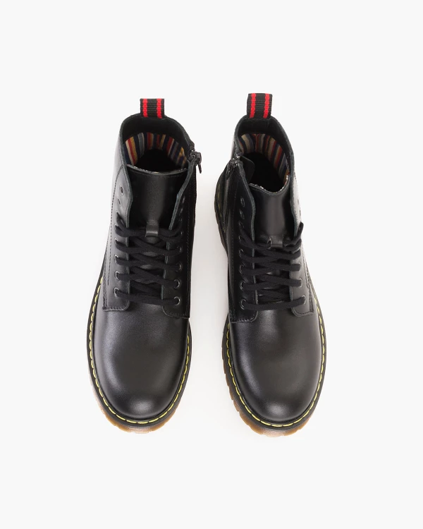 Czarne trzewiki damskie martensy z naturalnej skóry licowej 3