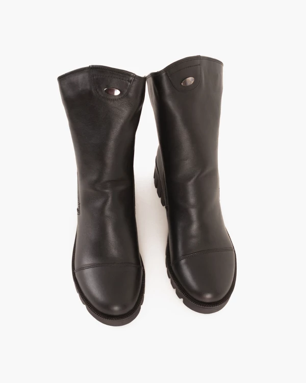 Czarne botki damskie skórzane na zamek 4