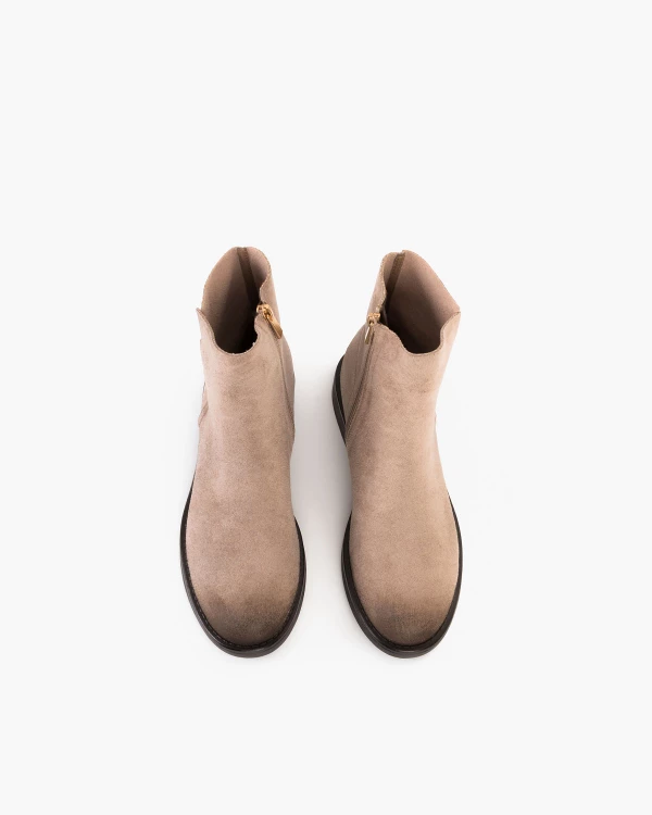 Beżowe botki damskie z eko-zamszu 3