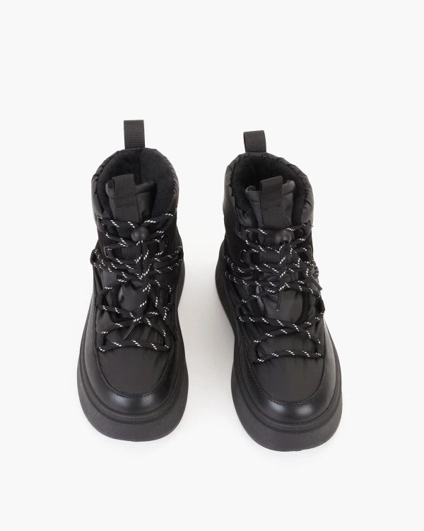 Czarne śniegowce damskie ze skóry ekologicznej 3