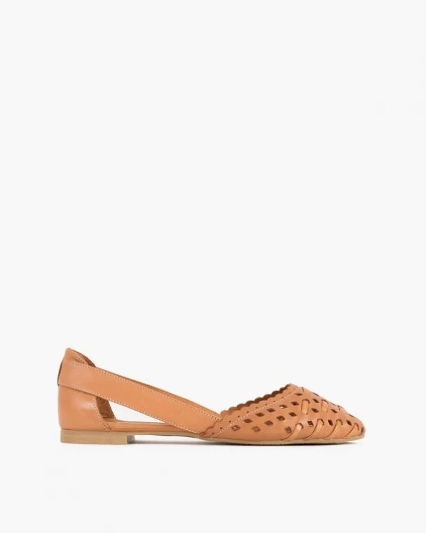 Rude baleriny damskie ażurowe ze skóry licowej 2