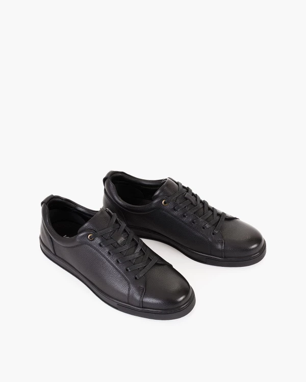 Czarne półbuty męskie z naturalnej skóry licowej