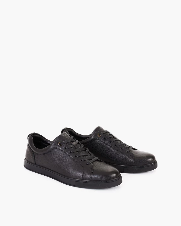 Czarne półbuty męskie z naturalnej skóry licowej 2