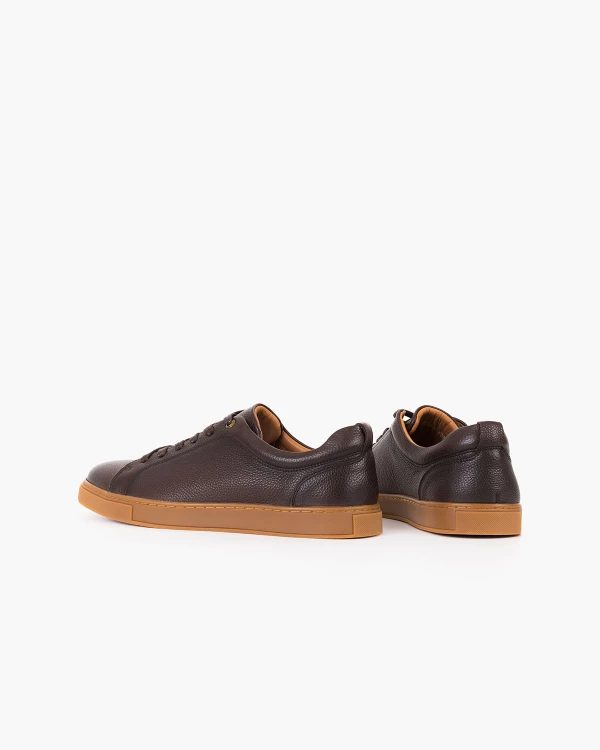 Ciemnobrązowe trampki męskie skórzane 4