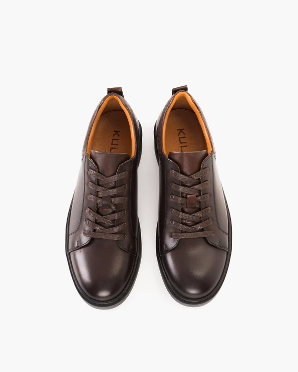 Ciemnobrązowe półbuty męskie skórzane 3