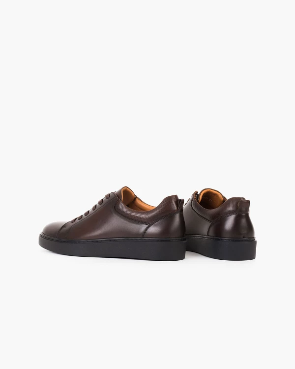 Ciemnobrązowe półbuty męskie skórzane 4