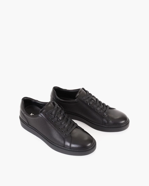 Czarne półbuty męskie z naturalnej skóry licowej