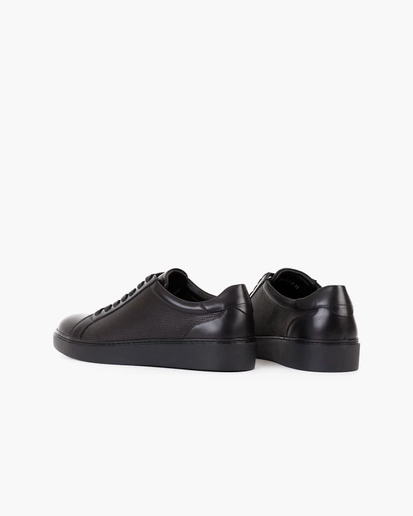 Czarne półbuty męskie z naturalnej skóry licowej 4