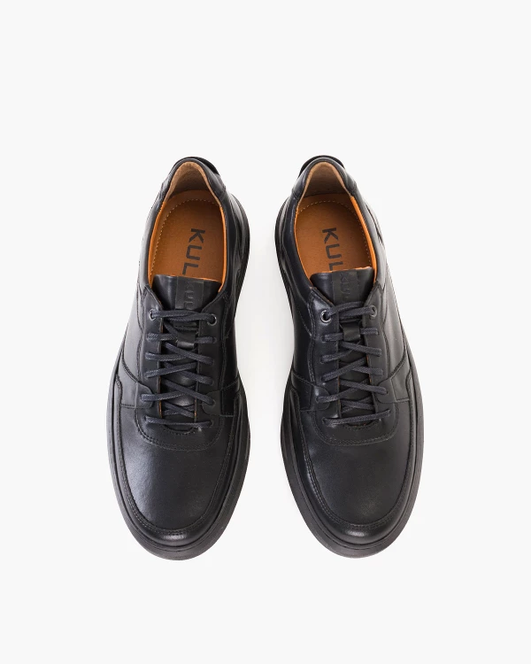 Czarne półbuty męskie ze skóry licowej 3