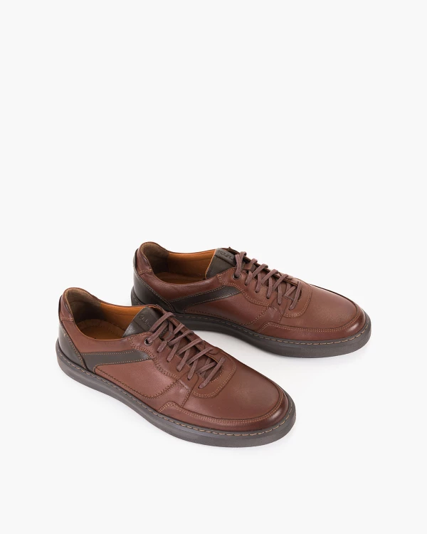 Brązowe półbuty męskie skórzane