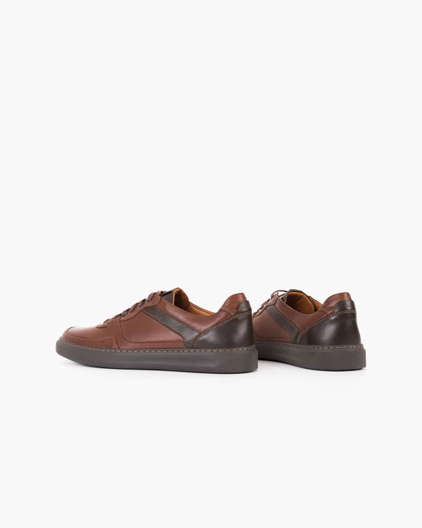 Brązowe półbuty męskie skórzane 4