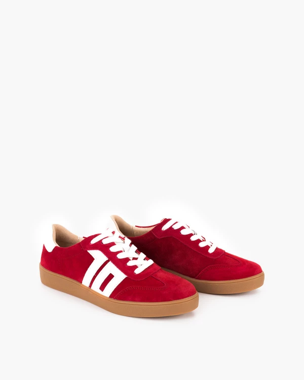 Czerwone adidasy z naturalnej skóry zamszowej 2