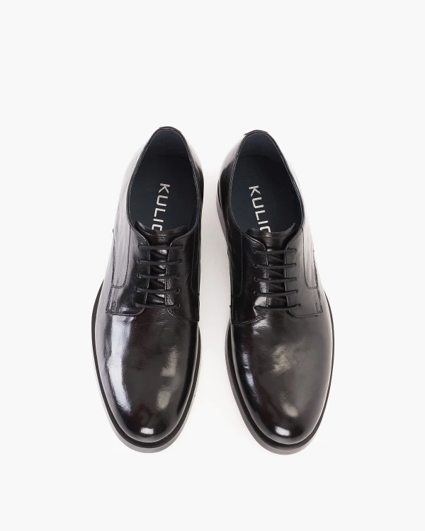 Czarne półbuty męskie z naturalnej skóry licowej 3