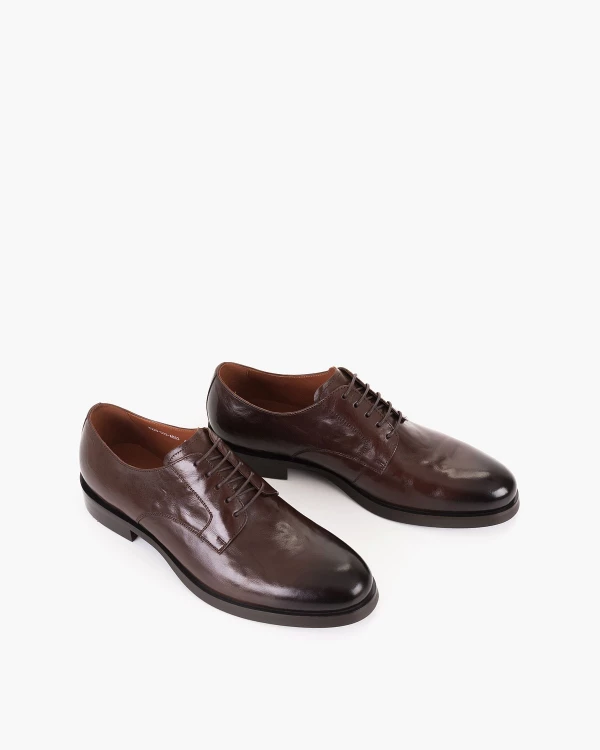 Brązowe półbuty wizytowe skórzane