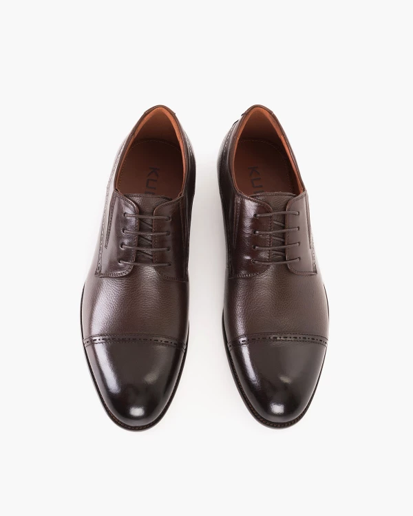 Czekoladowe półbuty wizytowe ze skóry licowej 3