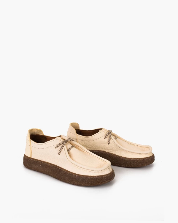 Kremowe półbuty damskie z naturalnej skóry licowej 2