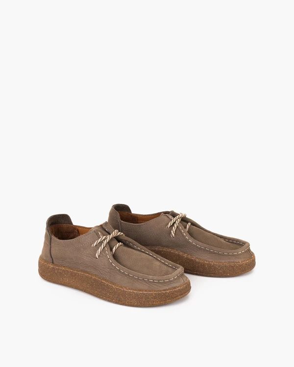 Brązowe półbuty damskie ze skóry nubukowej na platformie 2