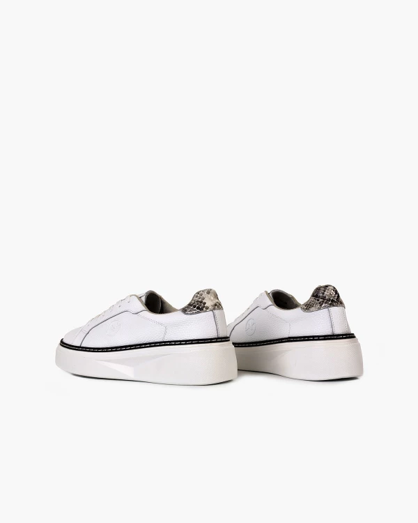 Białe adidasy damskie ze skóry licowej na platformie 4