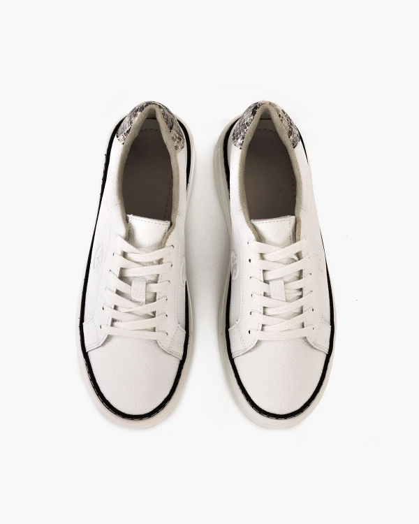 Białe adidasy damskie ze skóry licowej na platformie 3