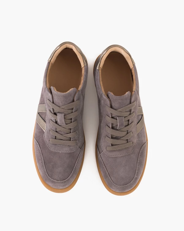 Szare adidasy damskie z naturalnej skóry zamszowej 3