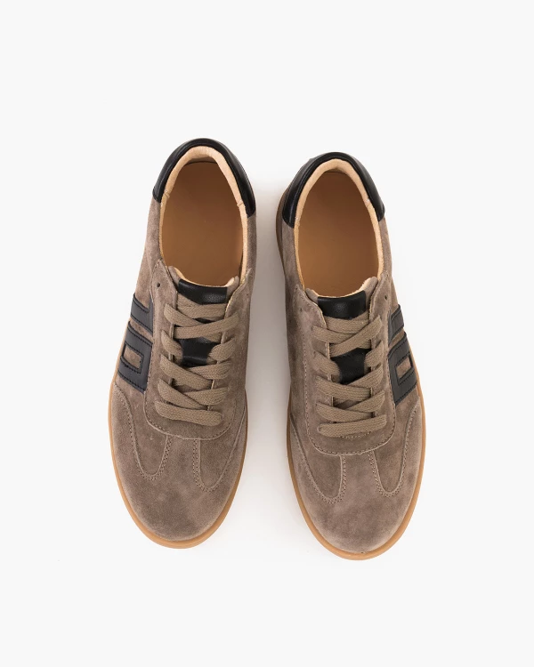 Szare półbuty sportowe ze skóry zamszowej 3