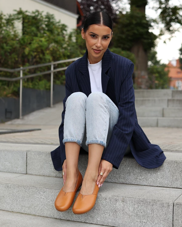 Rude baleriny damskie z naturalnej skóry licowej 2