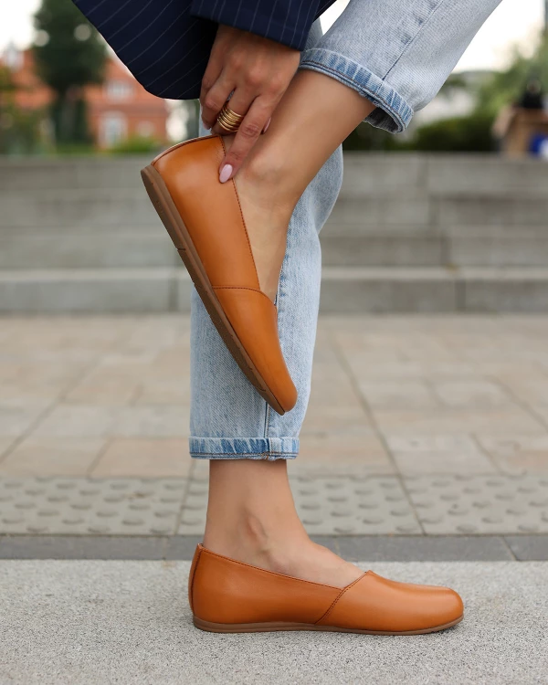 Rude baleriny damskie z naturalnej skóry licowej 4