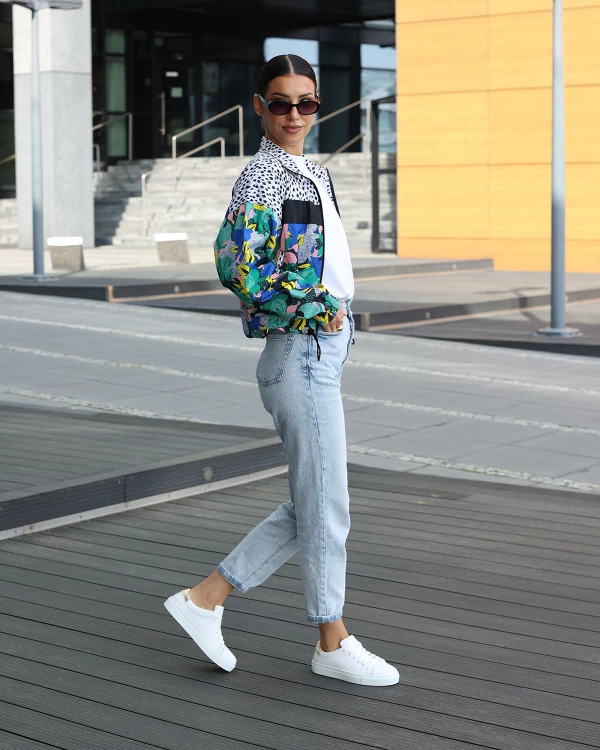 Białe trampki damskie z naturalnej skóry licowej na platformie 2