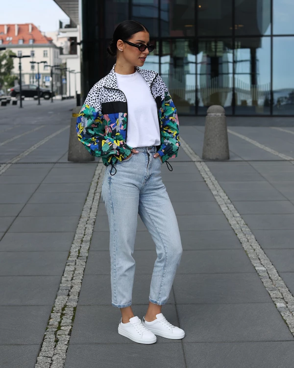 Białe adidasy damskie ze skóry licowej na platformie 2