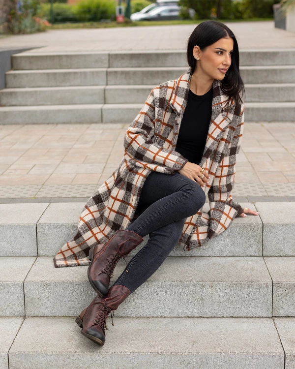 Bordowe trzewiki damskie ze skóry naturalnej z zamkiem 2