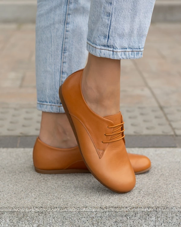 Rude półbuty damskie sznurowane ze skóry licowej 3