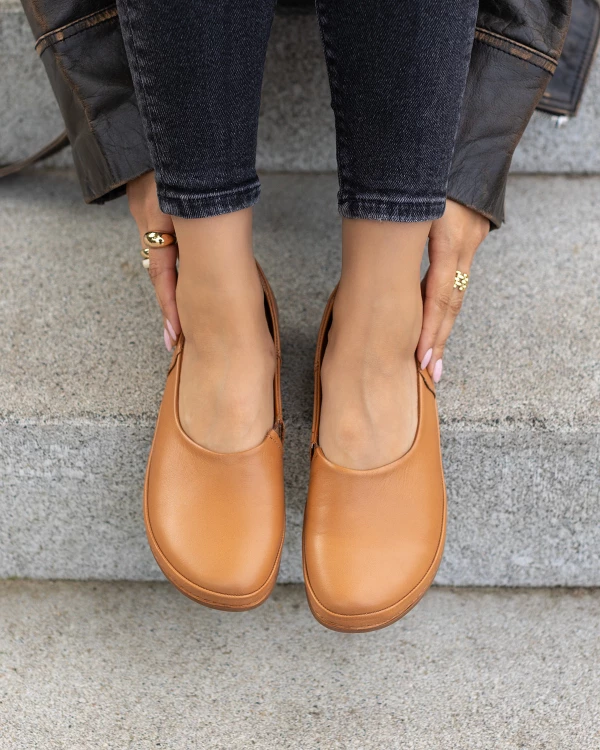 Rude półbuty damskie wsuwane ze skóry licowej 3