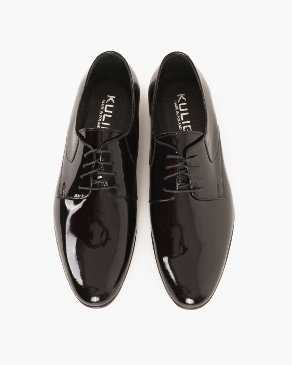 Czarne półbuty wizytowe lakierowane 081 3