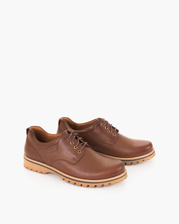 Brązowe półbuty męskie skórzane 071 2