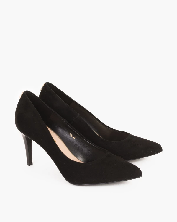 Czarne czółenka zamszowe na szpilce 024 2