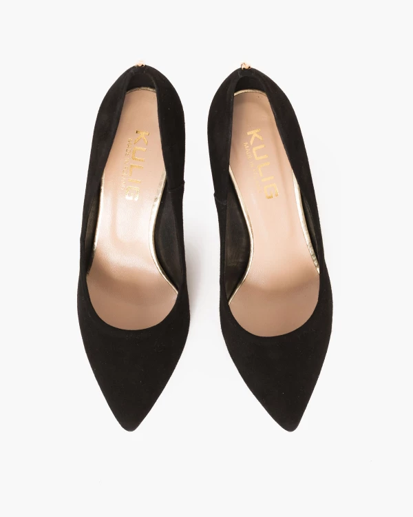 Czarne czółenka zamszowe na szpilce 024 4