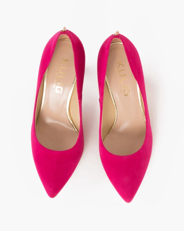 Fuksjowe czółenka zamszowe na szpilce 024 3