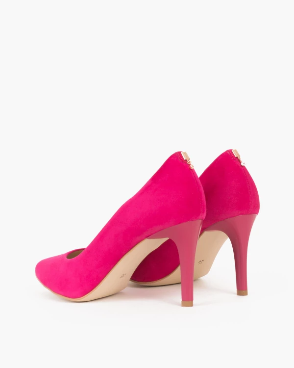 Fuksjowe czółenka zamszowe na szpilce 024 2