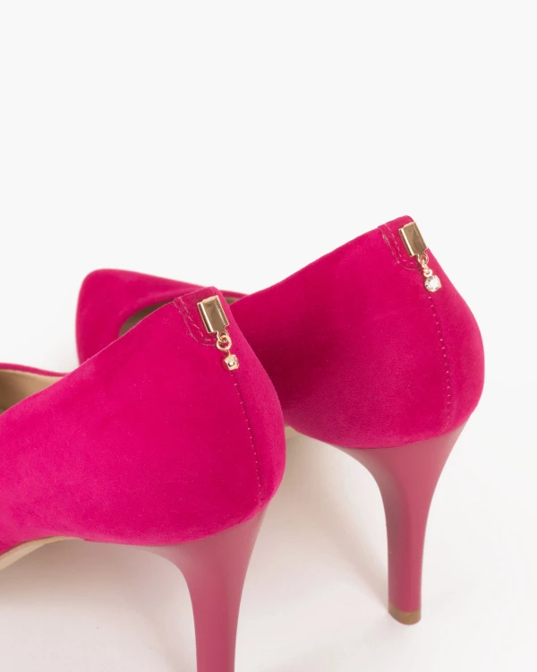 Fuksjowe czółenka zamszowe na szpilce 024 5
