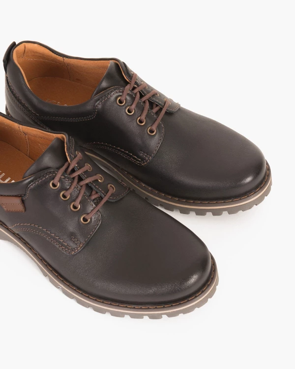 Czarne półbuty męskie skórzane 071 3