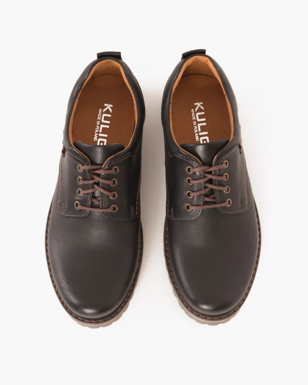 Czarne półbuty męskie skórzane 071 2