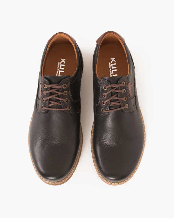 Czarne półbuty męskie skórzane 071 2