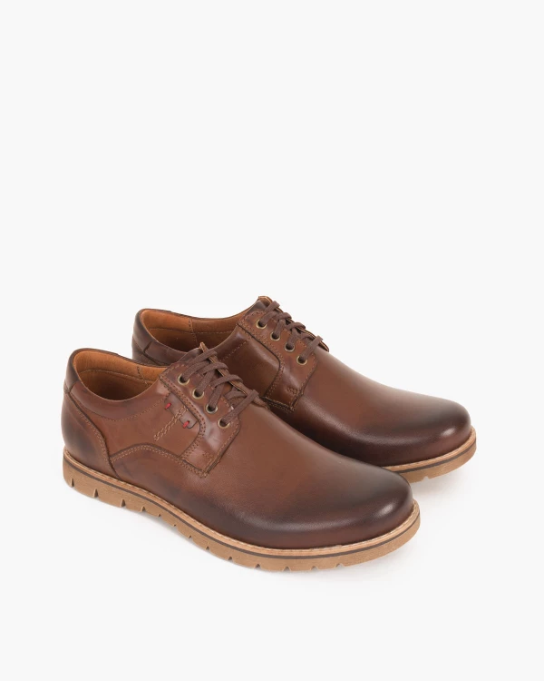 Brązowe półbuty męskie skórzane 071 -167-BRAZ 2