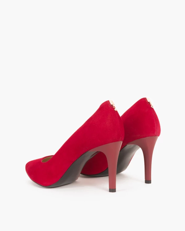 Bordowe czółenka zamszowe na szpilce 024 4