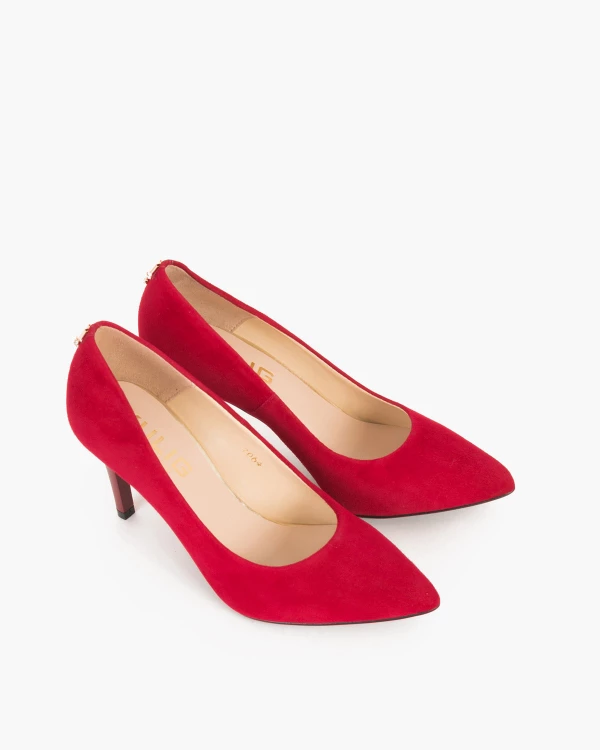 Bordowe czółenka zamszowe na szpilce 024 2