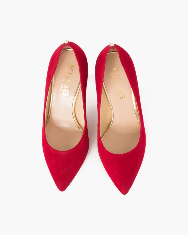 Bordowe czółenka zamszowe na szpilce 024 3