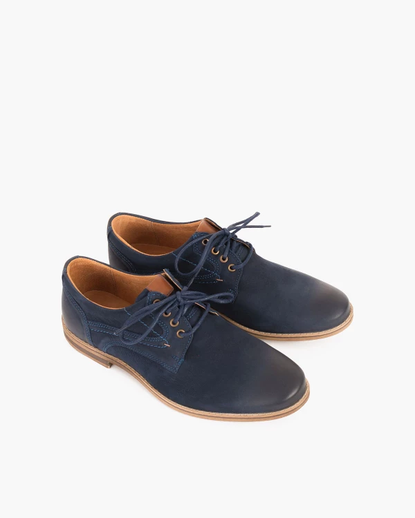 Granatowe półbuty męskie nubukowe 071 138-JUM 3